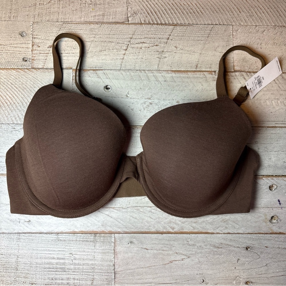 OLD NAVY- Brown Cotton Blend Full Coverage LIGHTLY PADDED-UNDERWIRE-BRA-Sz-34D